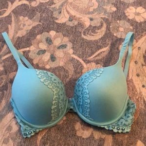 Victoria’s Secret teal lace detail Body by Victoria push up bra